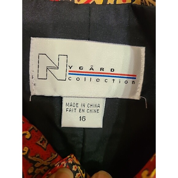 NYGARD PLUS SIZE LONG SLEEVE PAISLEY JACKET SIZE 16 Cropped CAREER - Picture 6 of 11